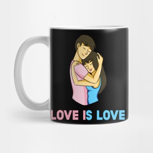 Cute Couple Transgender LGBT Gay Pride Ally - Love Is Love Mug